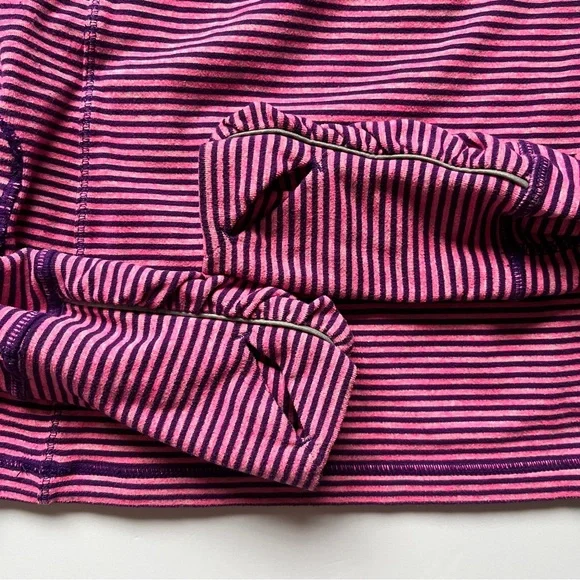 Ivivva Run Your Heart Out Pullover 1/2 Zip Pink Purple Surge MVP Stripe Sz 12 - Picture 12 of 12